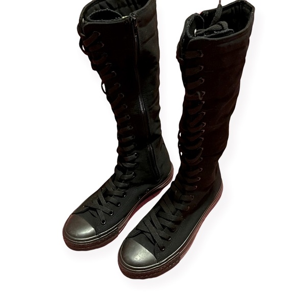 Yuan Bu Shoes | Black on Black Canvas Sneaker Boots. Womens Size 8. EU39 | Color: Black | Size: EU 39 | Leedalydesigns's Closet